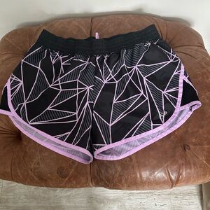 Y2K Women's Black and Purple Geometric Champion Shorts Size L